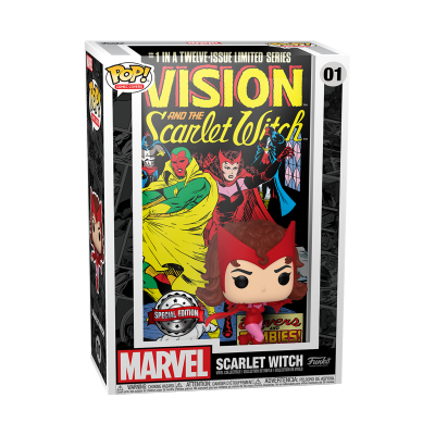Figura Funko Pop! Scarlet Witch da Marvel em embalagem colorida