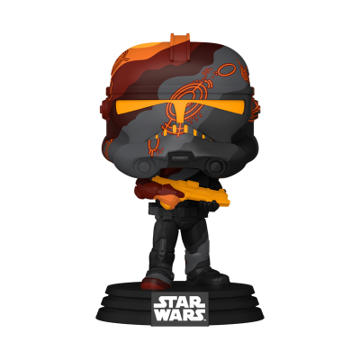 Figura Funko Pop Star Wars com capacete decorado e base preta