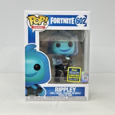 Funko Pop! Fortnite Ripley vinil azul claro com fato escuro na caixa
