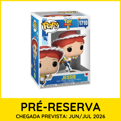 Figura Funko Pop Jessie de Toy Story 5 em caixa com pré-reserva e data de chegada