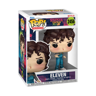 Figura Funko Pop! da personagem Eleven da série Stranger Things na caixa