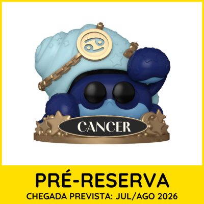 Figura colecionável de caranguejo azul CANCER com chapéu azul-claro e detalhes dourados