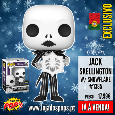 Figura Funko Pop! Jack Skellington com floco de neve e embalagem