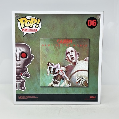 Caixa de álbum Pop! ALBUMS Queen NEWS OF THE WORLD com robô metálico