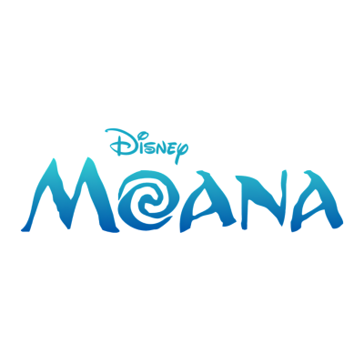 Logotipo Disney Moana azul com espiral na letra O