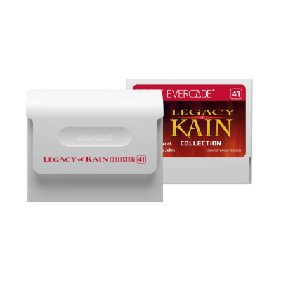 Cartucho de videojogo branco Legacy of Kain Collection com embalagem Evercade