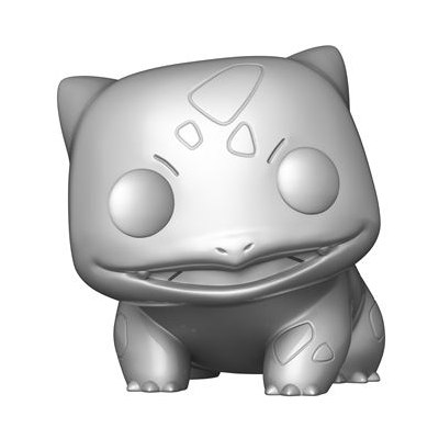 Figura colecionável de vinil cinzenta com cabeça grande e corpo pequeno