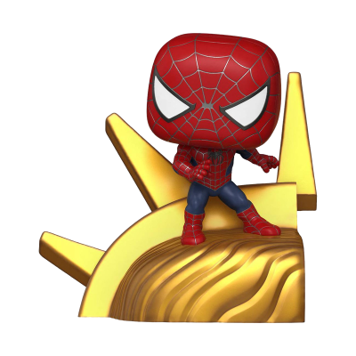 Figura colecionável Funko Pop do Spiderman com base dourada texturizada
