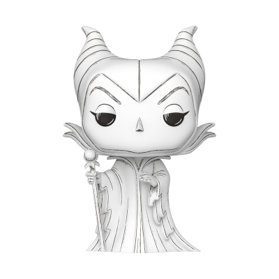 Figura colecionável Pop Vinyl da Maléfica em branco com cetro