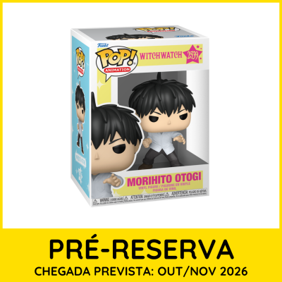 Funko Pop Morihito Otogi da série Witchwatch em caixa com janela de plástico
