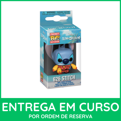 Chaveiro Stitch da Disney em embalagem azul da linha Pocket Pop