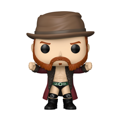 Figura Funko Pop de homem com chapéu castanho e casaco vinho de vinil