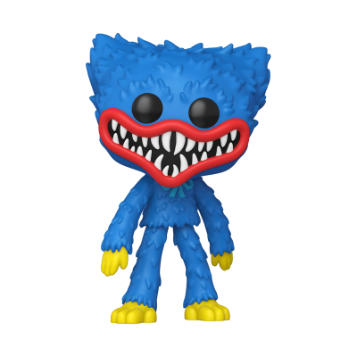 Figura Funko Pop de monstro azul com boca vermelha e dentes afiados