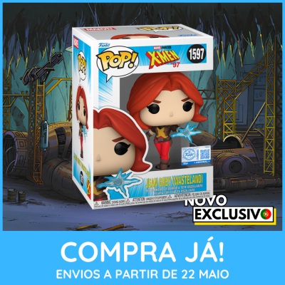 Figura Funko Pop! Jean Grey Wasteland da série X-Men 97 em caixa com fundo industrial