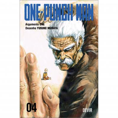 Capa do mangá ONE-PUNCH MAN com personagem idoso e texto relevante