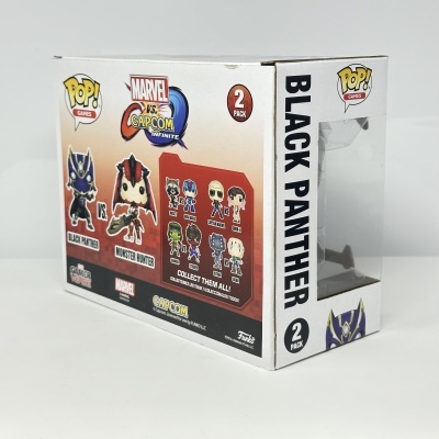 Caixa POP! Games Marvel vs Capcom Infinite com figuras Black Panther e Monster Hunter