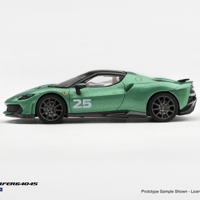 Miniatura de carro desportivo verde metalizado com número 25