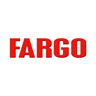 Palavra FARGO em letras vermelhas sobre fundo preto
