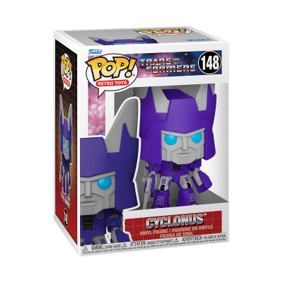 Boneco Funko Pop! Cyclonus da série Transformers em caixa