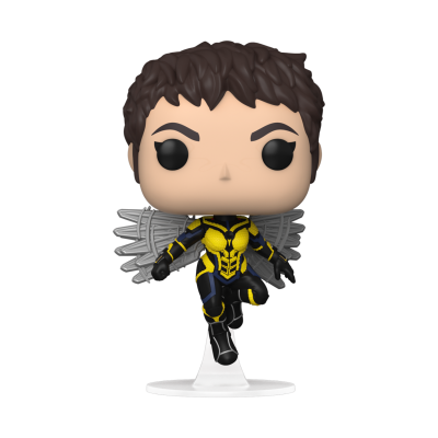 Figura Funko Pop com fato amarelo e preto e asas cinzentas