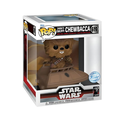 Embalagem Funko Pop! Chewbacca com veículo Jabba's Skiff Star Wars