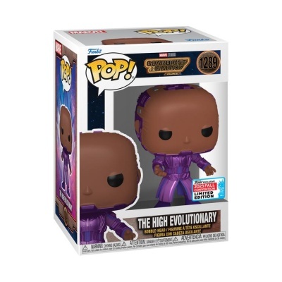 Funko Pop! personagem roxo na caixa com texto 'THE HIGH EVOLUTIONARY' e número 1289