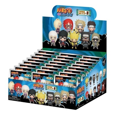 Expositor com caixas de colecionáveis Naruto Shippuden Figures Big Clip com personagens em estilo cartoon