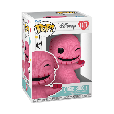Figura POP! Oogie Boogie Disney cor-de-rosa na caixa