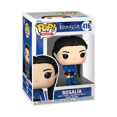 Funko Pop! Rocks de Rosalía número 416 em caixa branca e azul