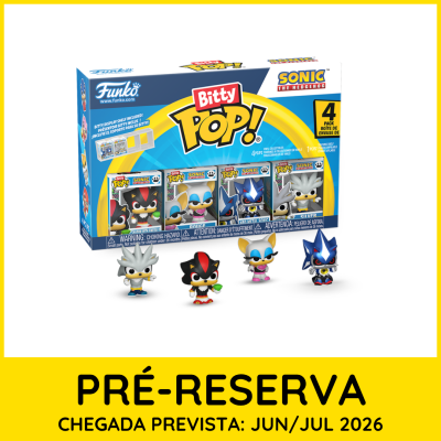 Conjunto Bitty Pop! Sonic the Hedgehog com 4 figuras colecionáveis em vinil e caixa colorida