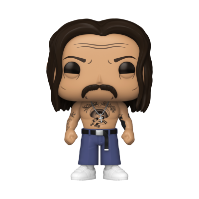 Funko Pop personagem masculino com tatuagens e calças azuis