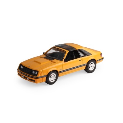 Miniatura de carro desportivo amarelo com tejadilho preto