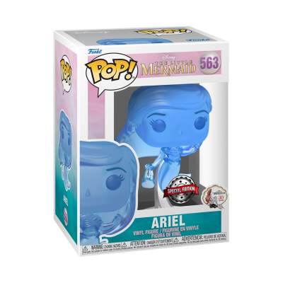 Figura Funko Pop! Ariel azul translúcido na embalagem