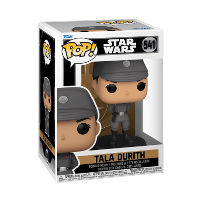 Figura Funko Pop! Star Wars 541 Tala Durith com uniforme cinza escuro dentro da caixa