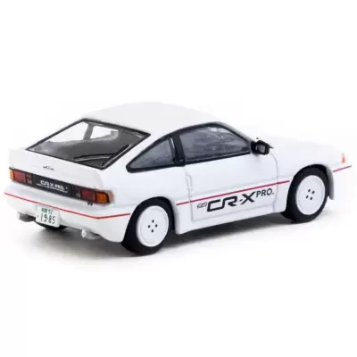 Miniatura de carro branco modelo CR-X PRO com detalhes vermelhos