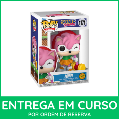 Figura Pop! Games da Amy da série Sonic the Hedgehog em caixa
