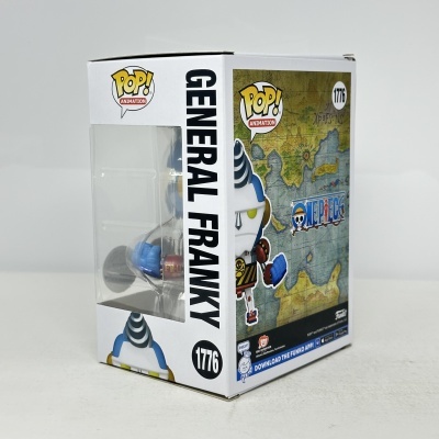 Caixa Funko POP! General Franky com janela transparente mostrando a figura dentro.