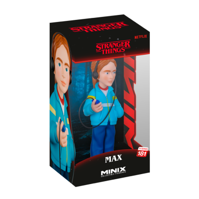 Figura colecionável Max da série Stranger Things em embalagem.