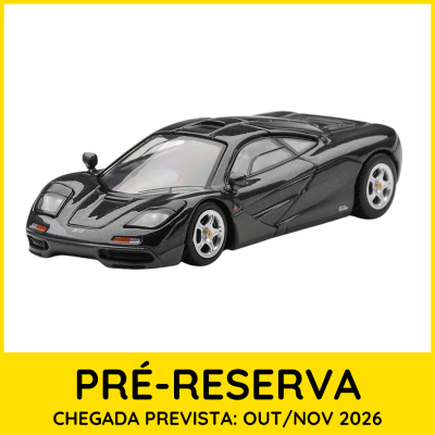 Miniatura de carro desportivo preto com texto de pré-reserva