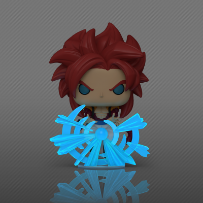 Figura Funko Pop cabelo vermelho com acessório azul translúcido