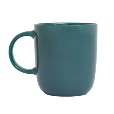 Caneca de cerâmica azul-petróleo com asa