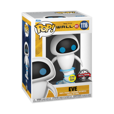 Figura POP! de vinil de EVE do filme Wall-E na caixa