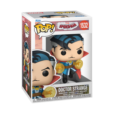 Figura Funko Pop! Doctor Strange da Marvel Spider-Man na embalagem