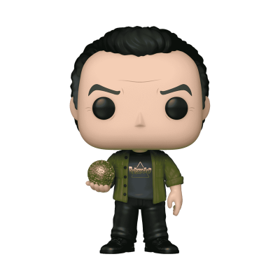 Figura Funko Pop de homem com esfera dourada na mão