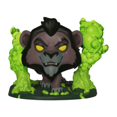 Figura colecionável de leão cinza escuro com elementos verdes translúcidos