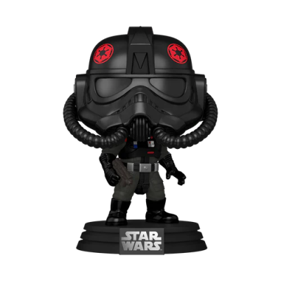 Figura colecionável Star Wars com capacete preto e detalhes vermelhos