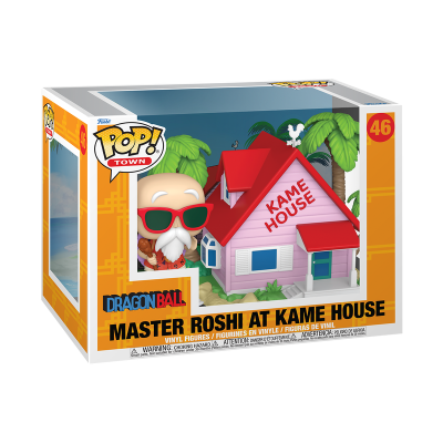 Figura Master Roshi na Casa Kame em embalagem Funko POP Dragon Ball