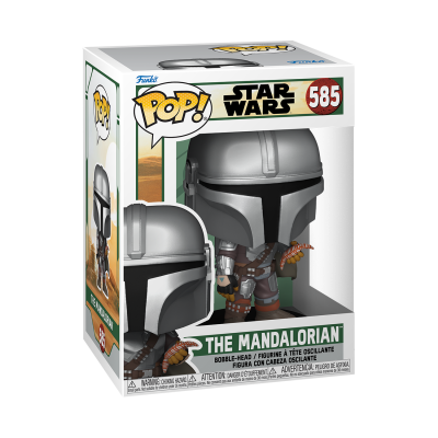 Figura Pop! Funko The Mandalorian Star Wars 585 na embalagem