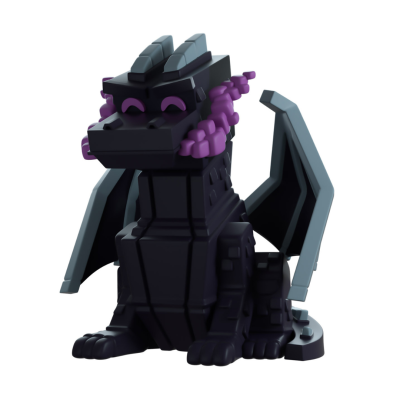 Figura de dragão de blocos de construção a preto, cinzento e roxo
