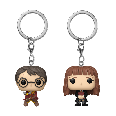 Porta-chaves Funko Pop Harry Potter e Hermione Granger com argolas metálicas